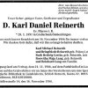 Reinerth Karl Daniel 1891-1986 Todesanzeige